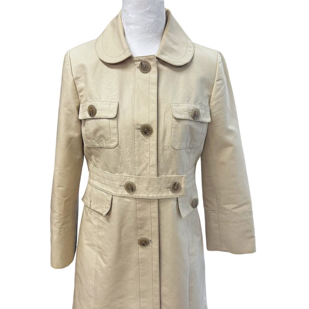 RARE Y2K J.Crew SAMPLE Tailored Trench Coat Classic Khaki Belted Pre-Production - Picture 4 of 16